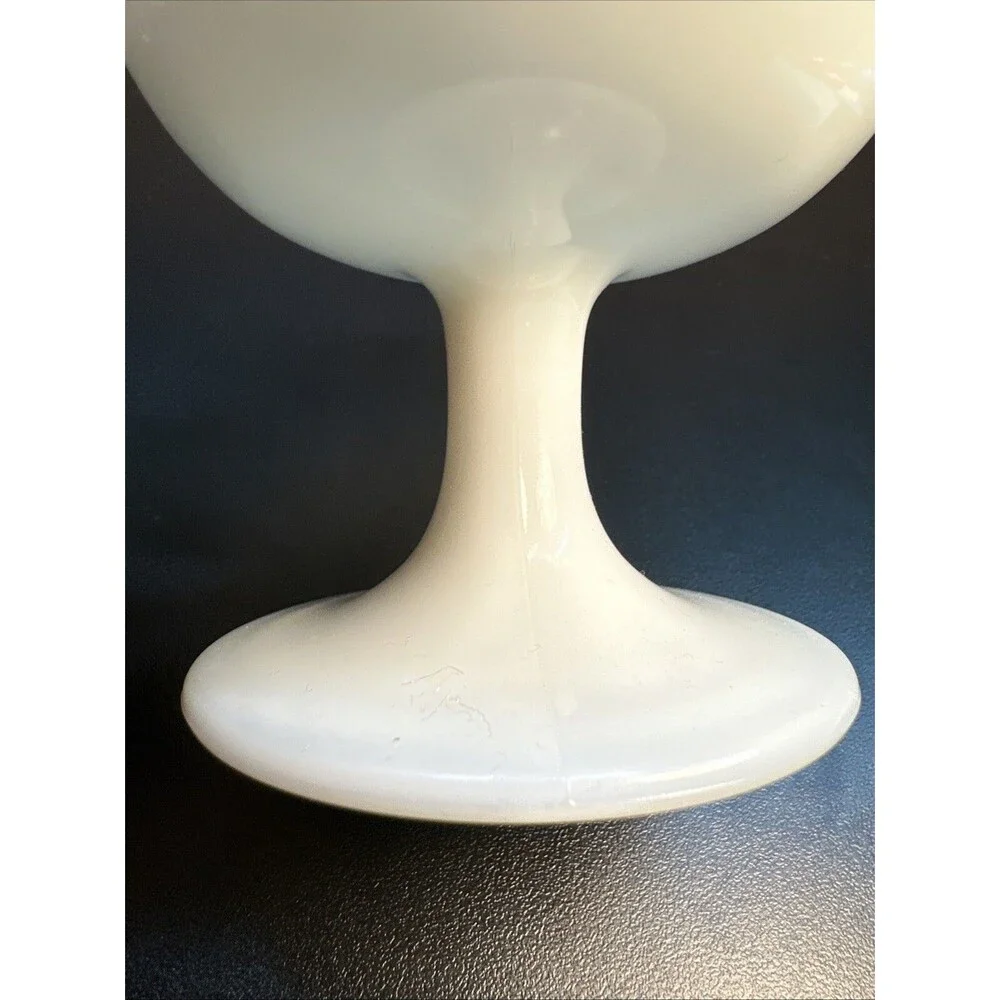 Vintage Fenton Silver Crest Footed Nut Dish Clear Crimped Rim 3.75” Tall